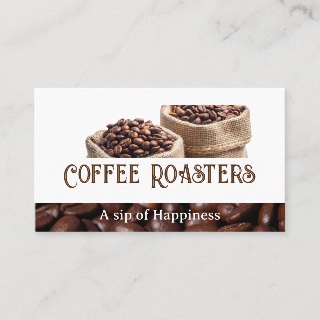 Coffee Bean Bags | Cafe Business Card (Front)