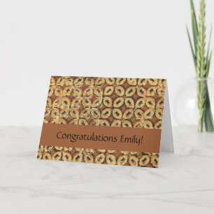 Coffee Bean Batik Art Pattern Design Card