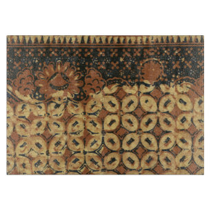 Coffee Bean Batik Art Pattern Design Cutting Board