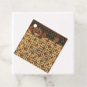 Coffee Bean Batik Art Pattern Design Favour Tags