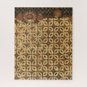 Coffee Bean Batik Art Pattern Design Jigsaw Puzzle