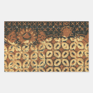 Coffee Bean Batik Art Pattern Design Rectangular Sticker