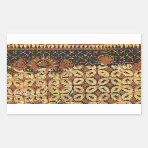 Coffee Bean Batik Art Pattern Design Rectangular Sticker
