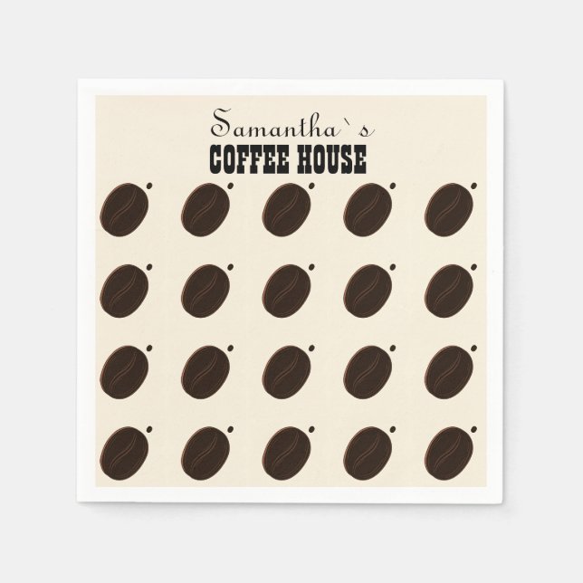 Coffee Bean Branded Business Professional  Napkin (Front)