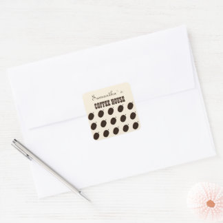 Coffee Bean Branded Business Professional Square Sticker