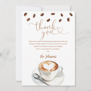 Coffee Bean Brewing Baby Shower Thank You Card