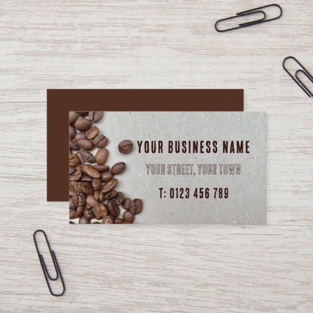 Coffee Bean Business Card (Front/Back In Situ)