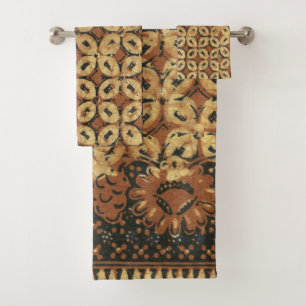 Coffee Bean Earthy Boho Rustic Bath Towel Set
