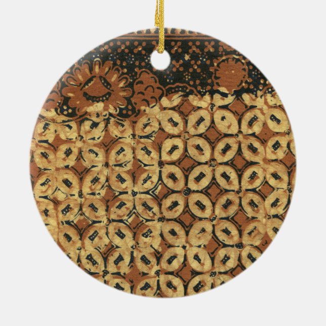 Coffee Bean Earthy Boho Rustic Ceramic Ornament (Back)