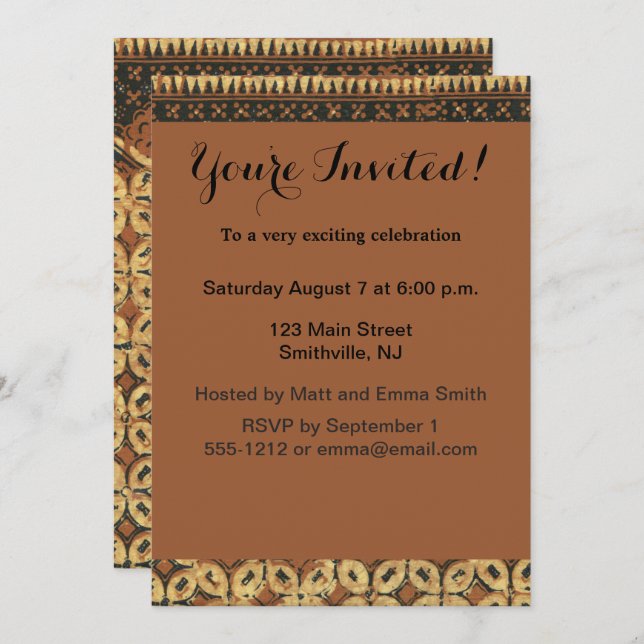 Coffee Bean Earthy Boho Rustic Invitation (Front/Back)