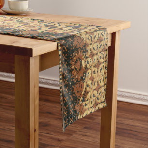 Coffee Bean Earthy Boho Rustic Short Table Runner