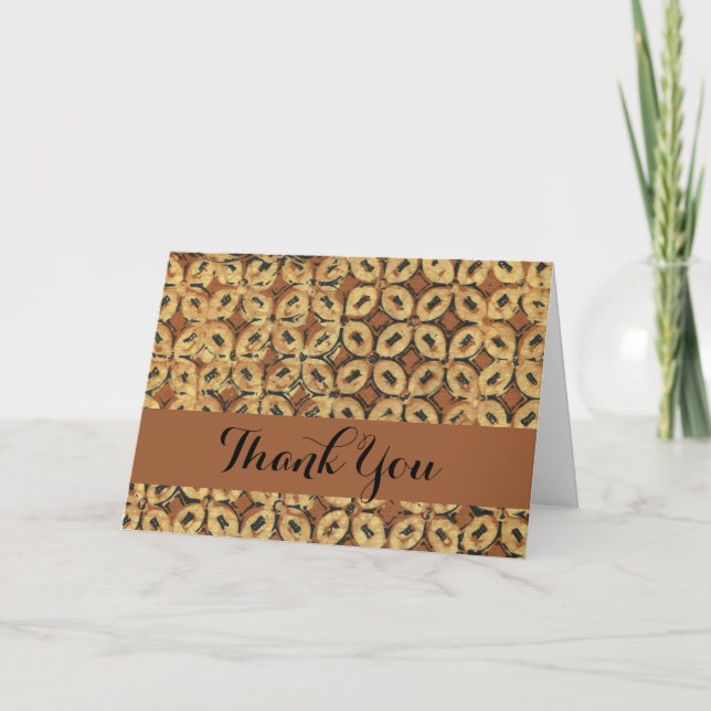 Coffee Bean Earthy Boho Rustic Thank You Card (Front)