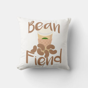 Coffee Bean Fiend So Funny Java Junkie Slogan Cushion