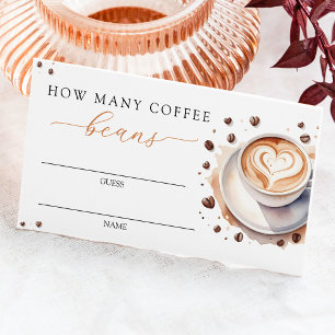 Coffee Bean Guessing Baby Shower Game Card