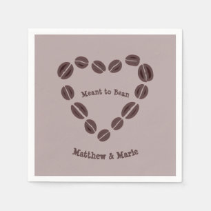 Coffee Bean Heart Meant to Bean Napkin