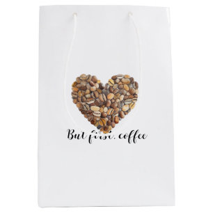 Coffee Bean Hearts Coffee First Medium Gift Bag