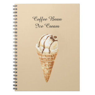 Coffee Bean Ice Cream Cone Notebook