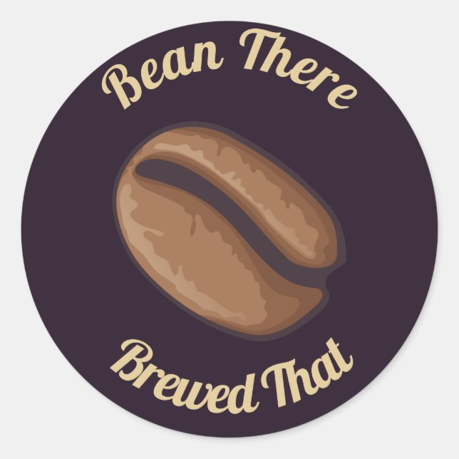 Coffee Bean Icon Classic Round Sticker (Front)