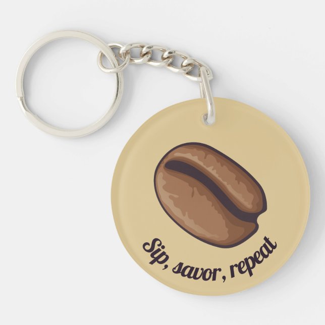 Coffee Bean Icon Keychain (Front)