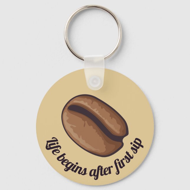 Coffee Bean Icon Keychain (Front)