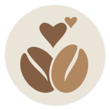 Coffee Bean Love Sticker – Cute Café Design