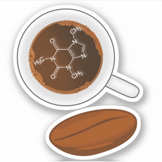 Coffee Bean Molecular Structure - Caffeine Formula (Front)