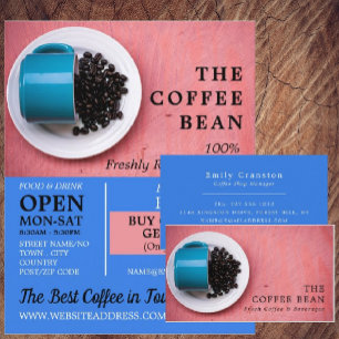 Coffee Bean Mug, Barista, Café, Coffeehouse Business Card