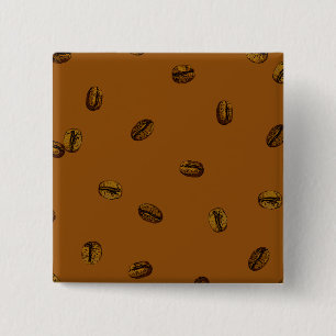 Coffee Bean Pattern 15 Cm Square Badge