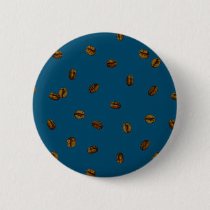 Coffee Bean Pattern 6 Cm Round Badge