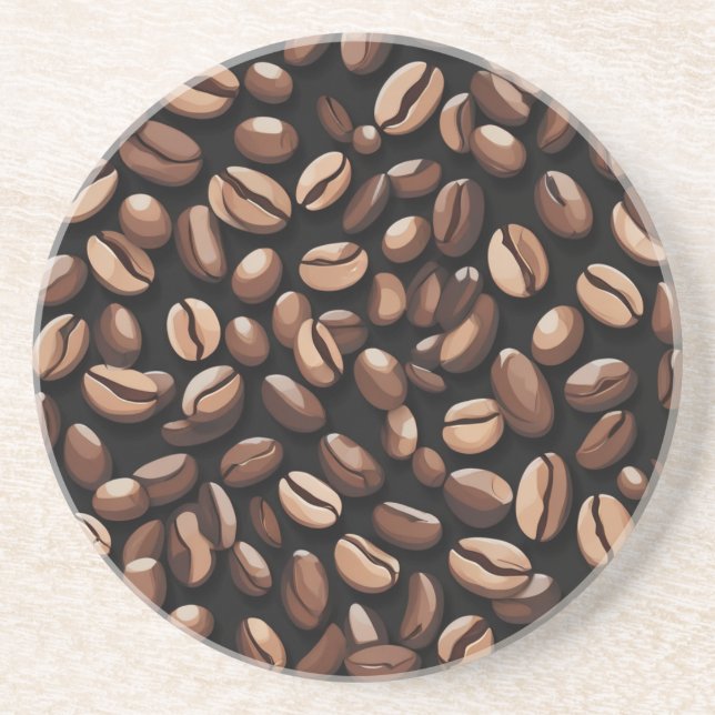 Coffee Bean Pattern Coaster (Front)