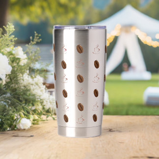 Coffee bean pattern coffee tumbler. insulated tumbler