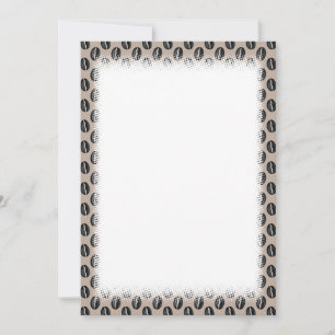 Coffee Bean Pattern Custom Borders Invitation