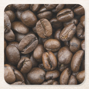 Coffee Bean Pattern Square Paper Coaster