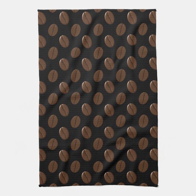 Coffee Bean Pattern Tea Towel (Vertical)