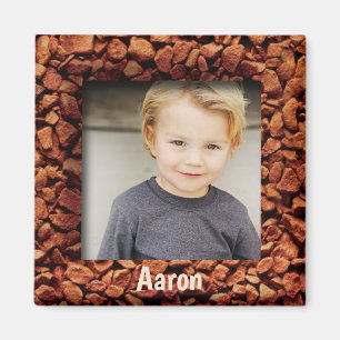 Coffee Bean Photo Personalised Gift Magnet Name