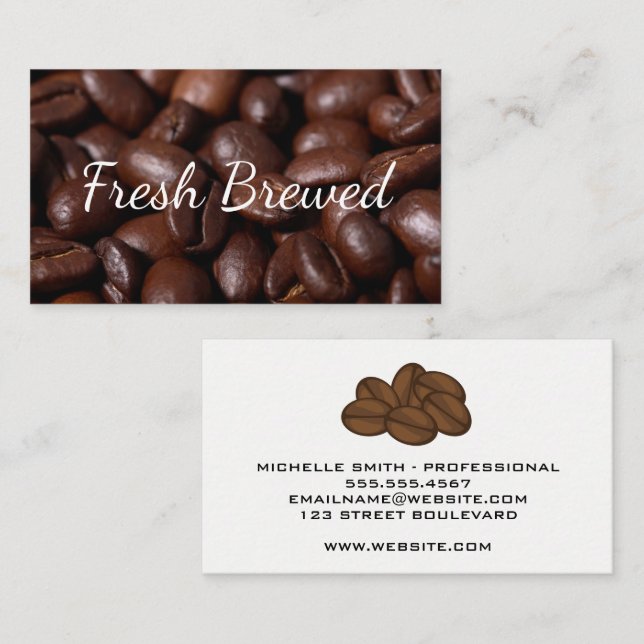 Coffee Bean Pile Business Card (Front/Back)