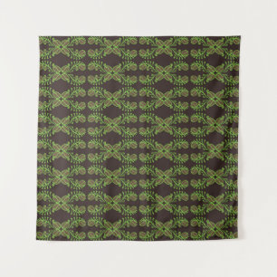 Coffee bean seamless pattern with ethnic motifs. V Tapestry