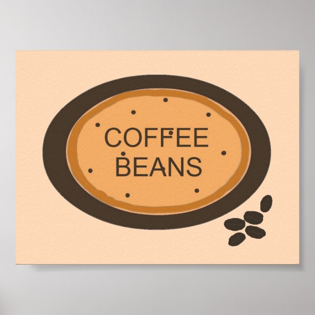 Coffee Bean Sign in Orange and Brown (Front)
