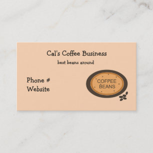 Coffee Bean Sign in Orange and Brown Business Card