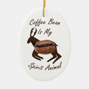 Coffee Bean Spirit Animal Ceramic Ornament
