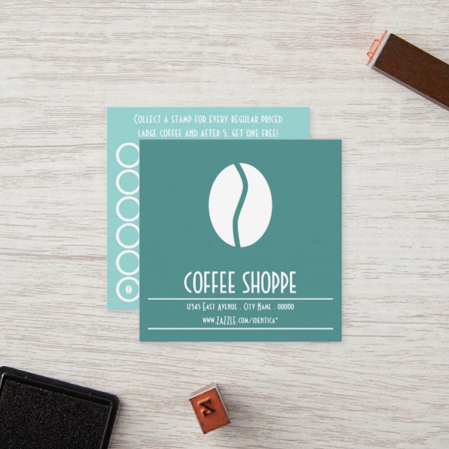 coffee bean stamp card (Front/Back In Situ)