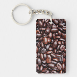 Coffee Bean Template - Customised Dark Roast Beans Key Ring