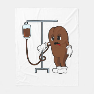 Coffee bean with Coffee pot Fleece Blanket