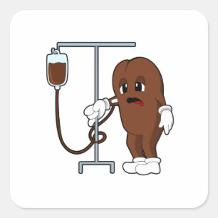 Coffee bean with Coffee pot Square Sticker