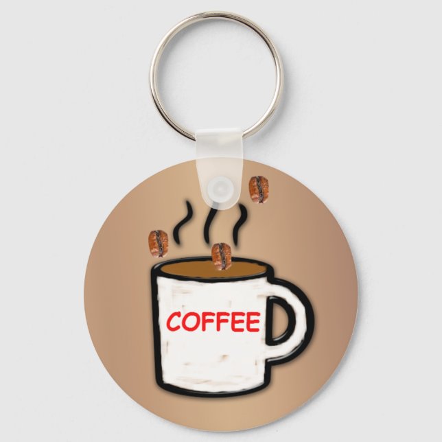 Coffee Beans and Mug Key Ring (Front)