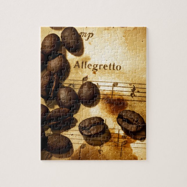 Coffee Beans and Music Notes Jigsaw Puzzle (Vertical)
