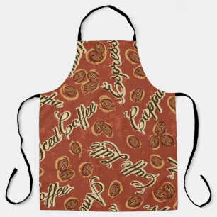 Coffee beans and typography written grunge seamles apron