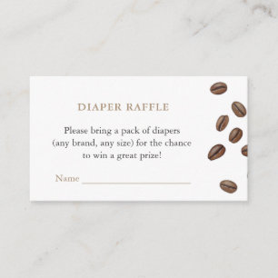 Coffee Beans Baby Shower Diaper Raffle Enclosure Card