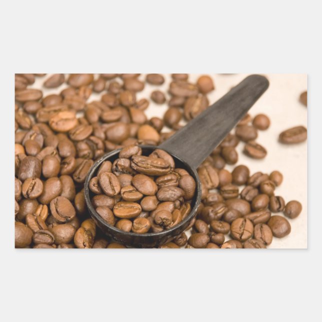 Coffee Beans Background Rectangular Sticker (Front)