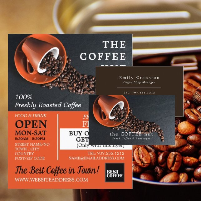 Coffee Beans, Barista, Café, Coffeehouse Advert Flyer (Creator Uploaded)